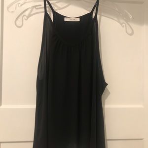 Lush tulip back black tank